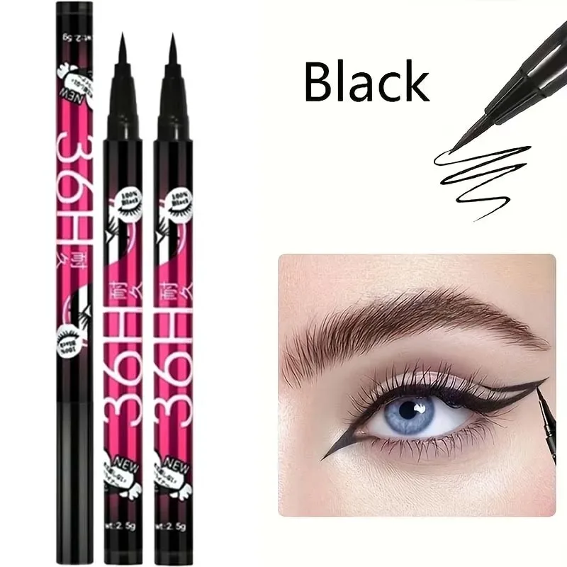 1/3/5pcs Makinis na Itim na Liquid Eyeliner Pen Ultra-fine Pen Tip 36H Eye Liner Pencil Hindi tinatablan ng tubig na Pangmatagalang Beginner Make-up — image 9