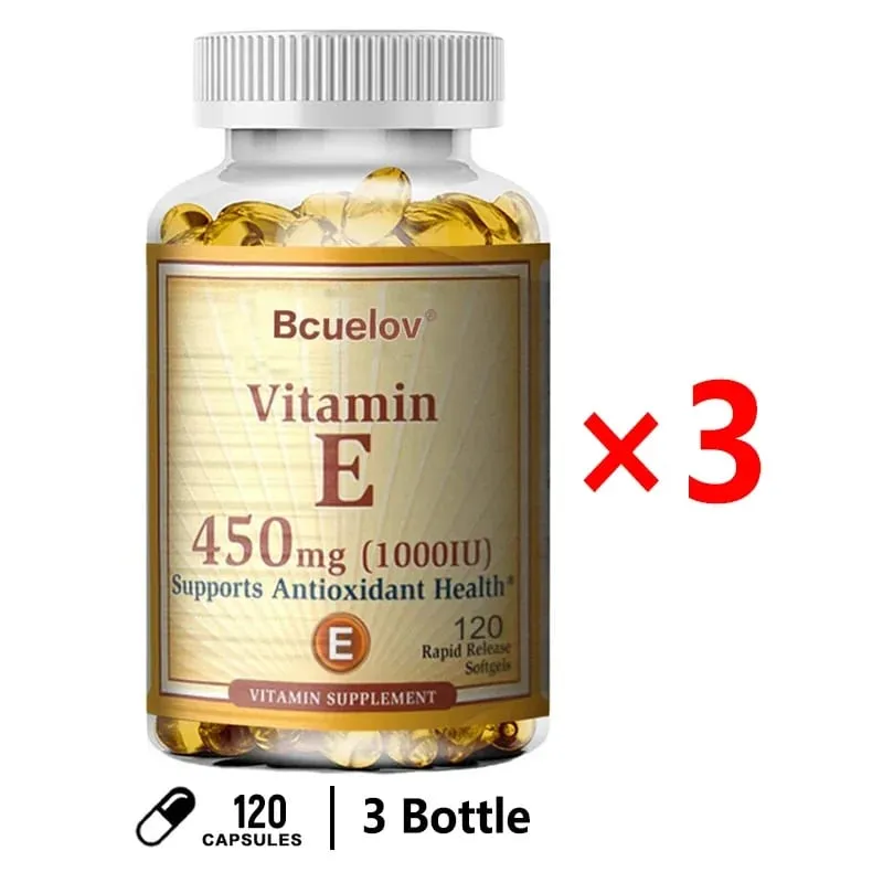 Bcuelov Vitamin E 450MG (1000 IU) Mixed Sinusuportahan ang Immune System at Skin Nutrition - Natural Antioxidant - Gluten at Dairy Free — image 10