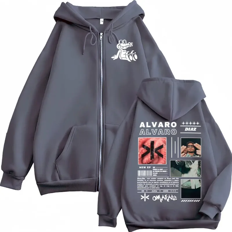 Alvaro Diaz Omakase New Album 2026 Zip Up Hoodies Men's Harajuku Vintage Jacket Sweatshirts Casual Fleece Cardigan Zipper Hoodie — image 2