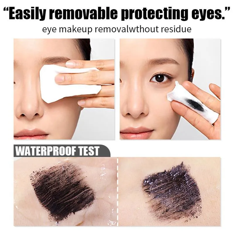 Eye Black Mascara Waterproof Lengthens Eyelashes Extension Silk Fiber Mascare Eye Makeup for Women Cosmetic Korean Make up