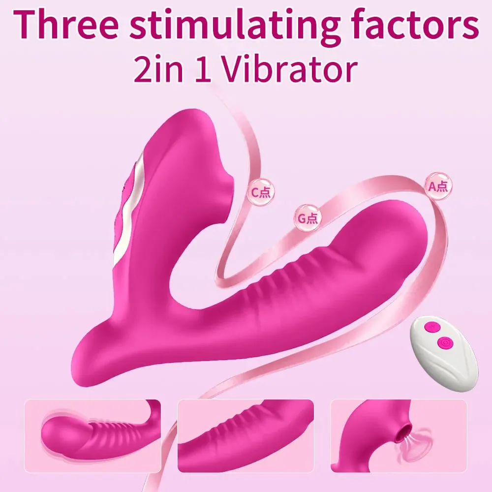 Vibrador de sucção 2 em 1 para mulheres, vagina, ponto g, 10 modos, massageador de clitóris, brinquedo sexual para mulheres, casal — image 3