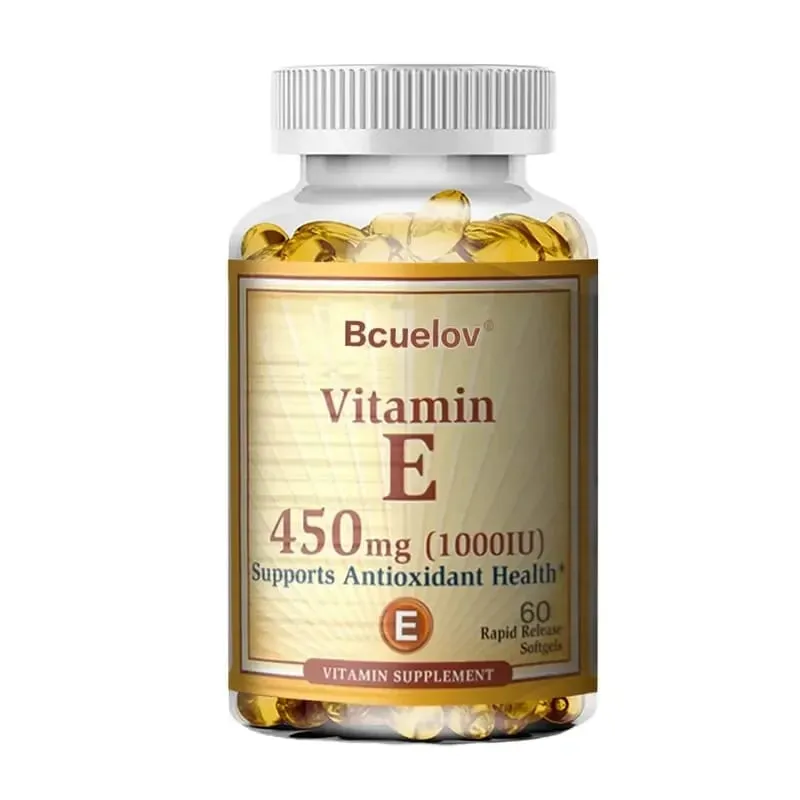 Bcuelov Vitamin E 450MG (1000 IU) Mixed Sinusuportahan ang Immune System at Skin Nutrition - Natural Antioxidant - Gluten at Dairy Free — image 8