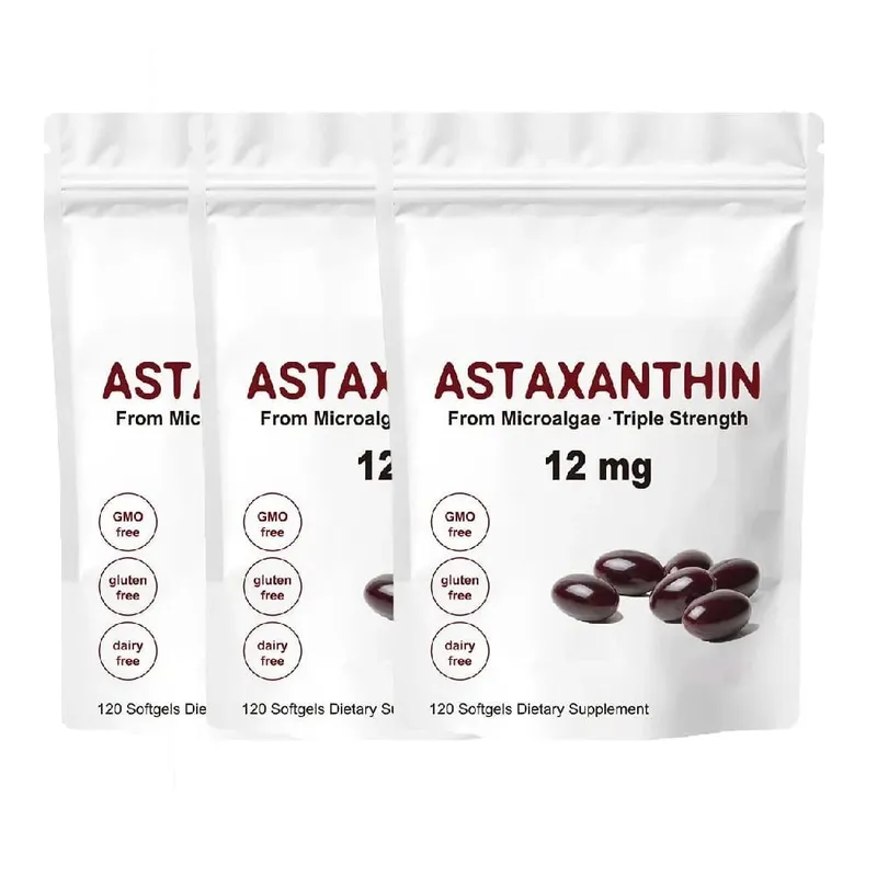 Triple Strength Astaxanthin 12mg - Natural Astaxanthin Antioxidant Supplement Non-GMO Verified & Gluten Free - 120 Softgels — image 8