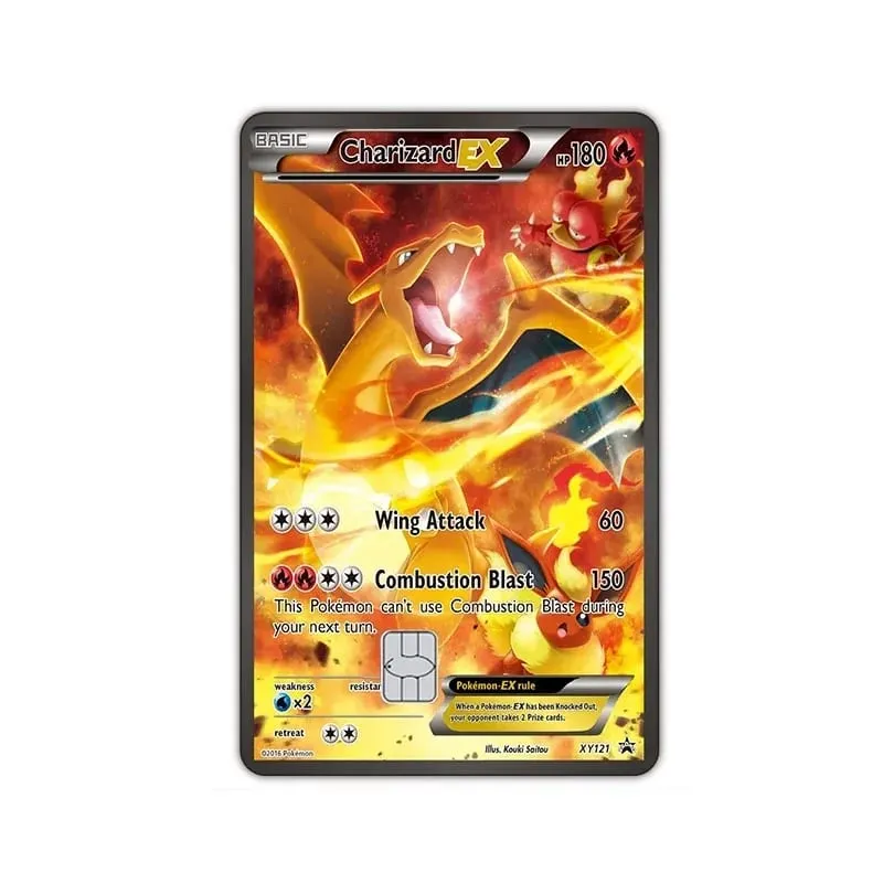 Credit Card Skin Sticker Anti-degaussing Anime Charizard Stickers for VISA JCB MasterCard and Other IC Cards