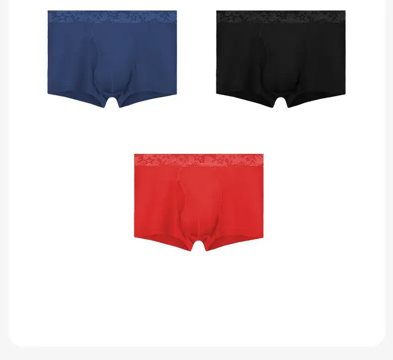 Panlalaking Boxer Shorts Modal na Kasuotang Panloob na Panti ng Lalaki Solid Breathable Bullet Separation Pouch Underpants Panlalaki Trunks Cueca Plus Size — image 7