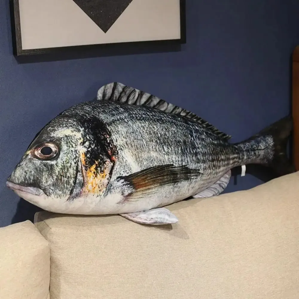 Perch Simulation Fish Plush Pillow Grouper Stuffed Cartoon Fish Plush Toy Soft Lovely Fish Anime Pillow Dolls Living Room — image 4