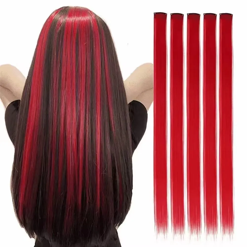 Three-color gradientSparkle Hair Extensions Clip In Rainbow Synthetic Sparkle Hair Tinsel Heat Resistant Sparkle Hair Extensions — image 6