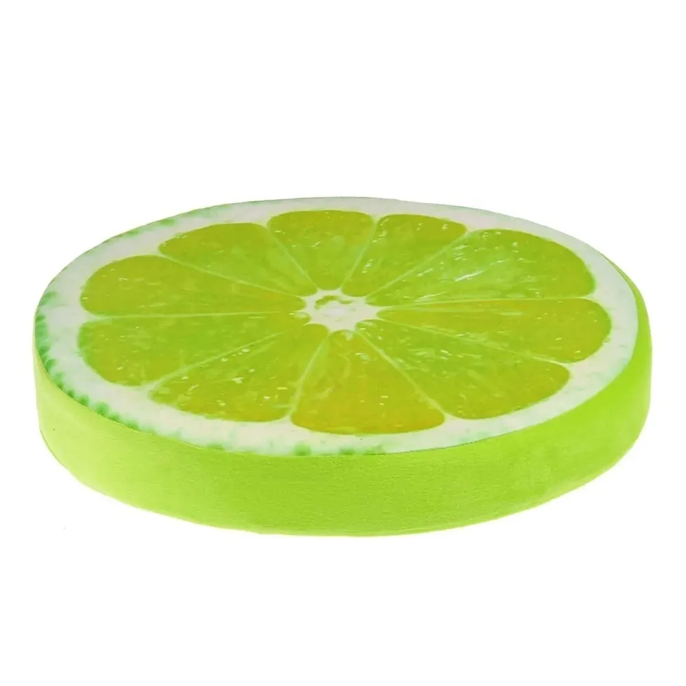 Creative Round Fruit Pillow Fruit Slice Print Plush Fabric Seat Cushion Simulation Stuffed Inner Plush Pillow Sofa Decor — image 3