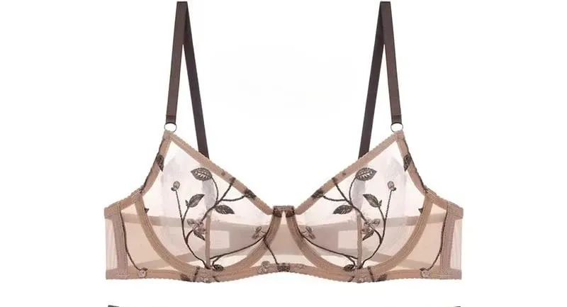 Modest European Lace Sheer Embroidery Underwire Bra Set Minimizer Anti-Sagging Support Big Bust Comfort Lingerie S-XL — image 9