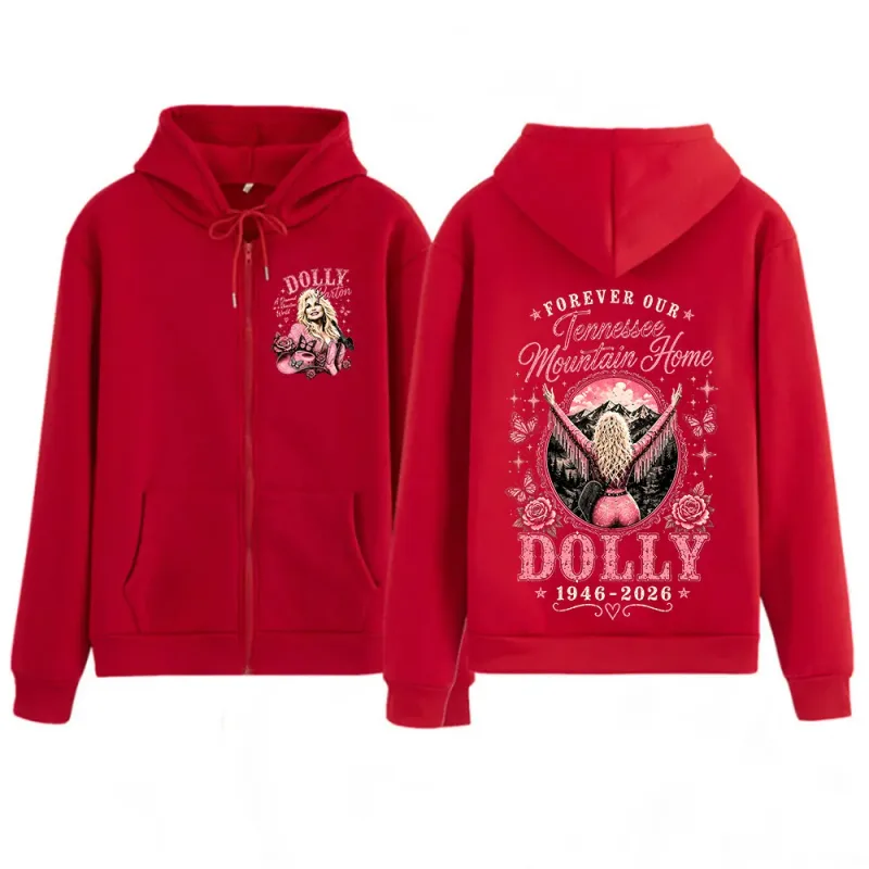 Dolly Parton Tribute 1946-2026 Country Music Zipper Hoodies Homens Mulheres Moda Casual Zip Up Moletom Com Capuz Jaquetas Casacos — image 10
