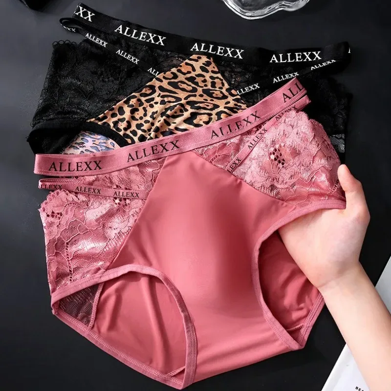 Calcinha feminina para homens sexy renda oco cintura briefs respirável u convexo bolsa underpant macio rendas seda gelo emenda roupa interior — image 11