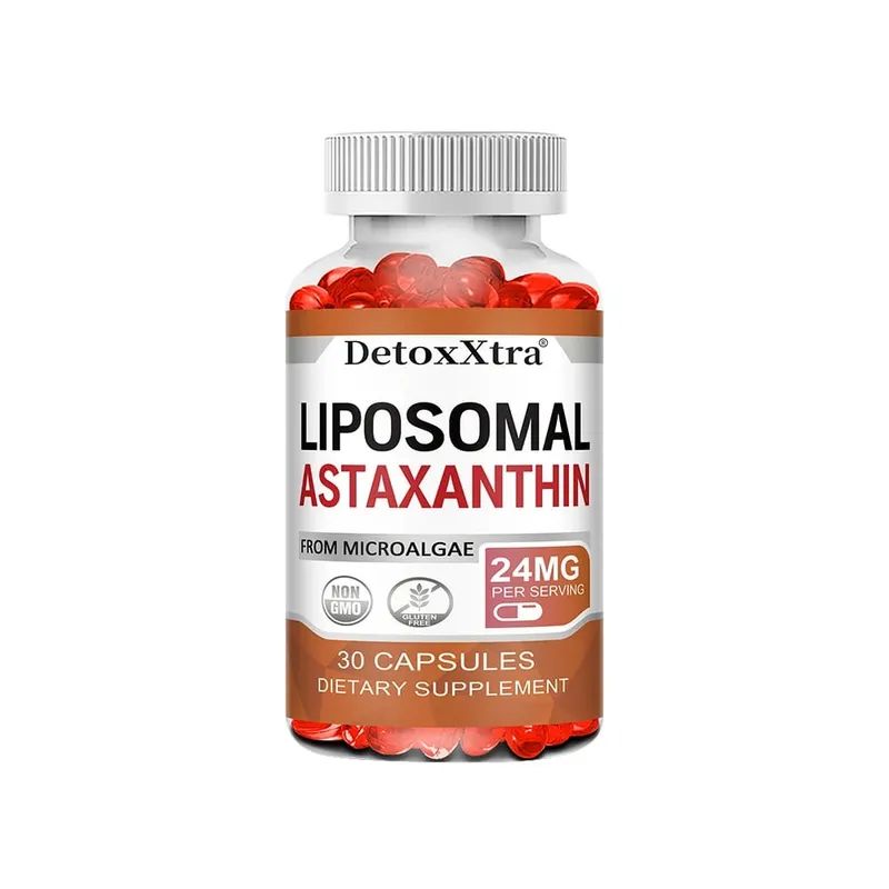 Liposomal Astaxanthin Supplement 24 MG Antioxidant Stronger Than VIT C Support for Cardiovascular Gut Skin + Eye Health