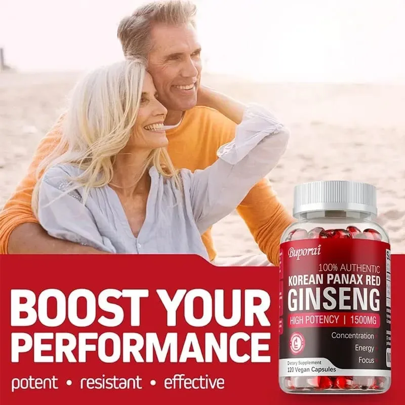 Korean Red Panax Ginseng Capsules - Sinusuportahan ang Pangkalahatang Kalusugan at Pagganap Nagpapabuti ng Mental Focus at Vitality at Nagpapalakas ng Enerhiya — image 5