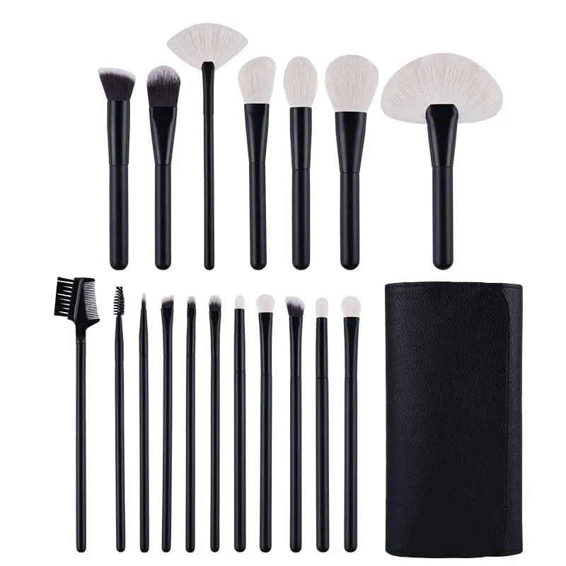Natural Hair Makeup Brushes Travel Set 12PCS Portable With Eyebrow Eyeshadow Foundation Blending And Pouch — image 6