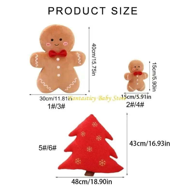 J6BE Dessert Stuffed Plush Pillow for Christmas Decoration Festive Room — image 7