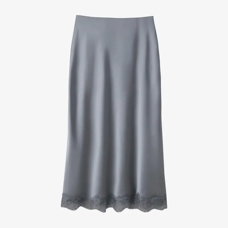 AS SS26 Lace slip satin dress + lace satin skirt +knitting vest + knitting cardigan collection woman dressy outfit — image 15
