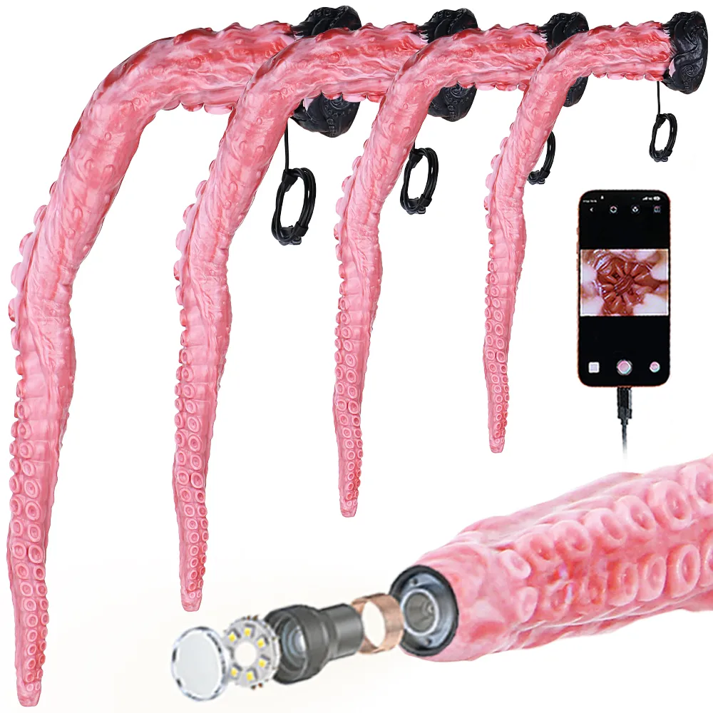 Anal Dilator Endoscope Camera Speculum 101cm Extreme Tentacle Dildo Silicone Butt Plug Training Anus Expansion 18+ Sex Toys — image 1