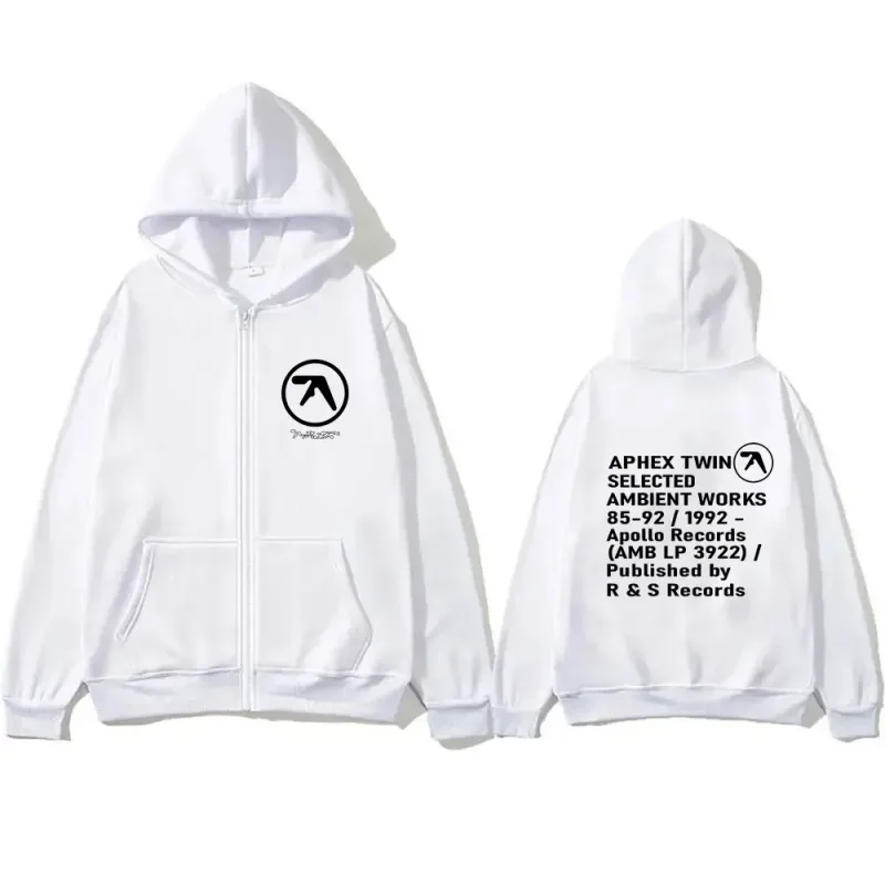 Aphex Twin Graphic Zipper Hoodie Men Women Casual Vintage Zip Up Hoodies Male Fashion Gothic Jacket Coat Oversized Streetwear — image 7
