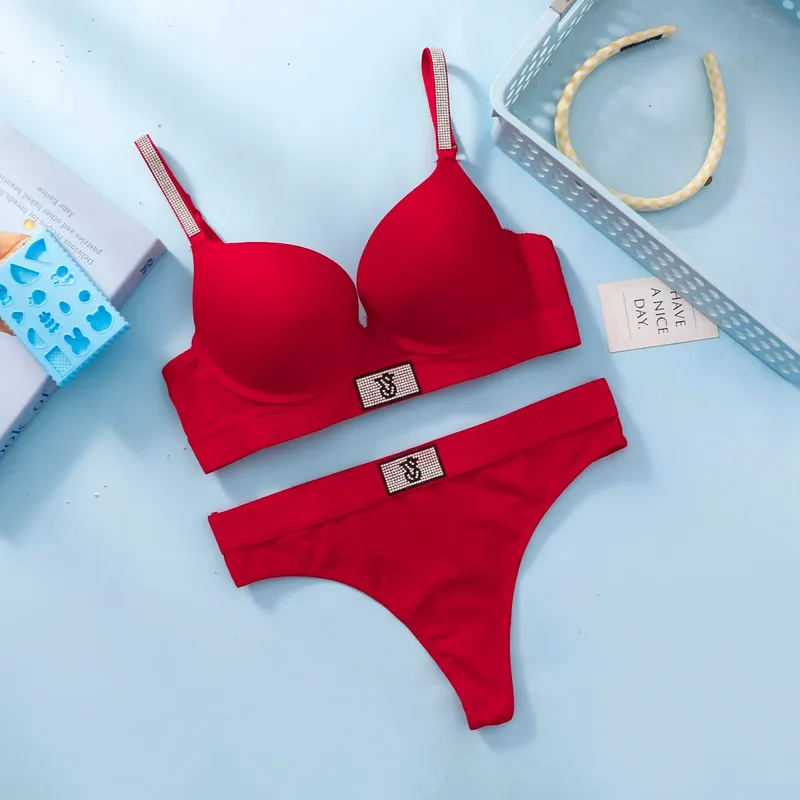 Victoria s Secret Wireless Demi T Shirt Bra Panties Set Sexy Lingerie Women Bra Set Lace Push Up Comfortable — image 4