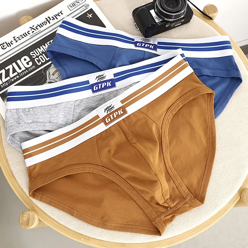 [Bloom the love] marca 3 peças de algodão breve roupa íntima masculina novos cuecas masculinas homme homem boxershorts tamanho M-3XL E099-HR