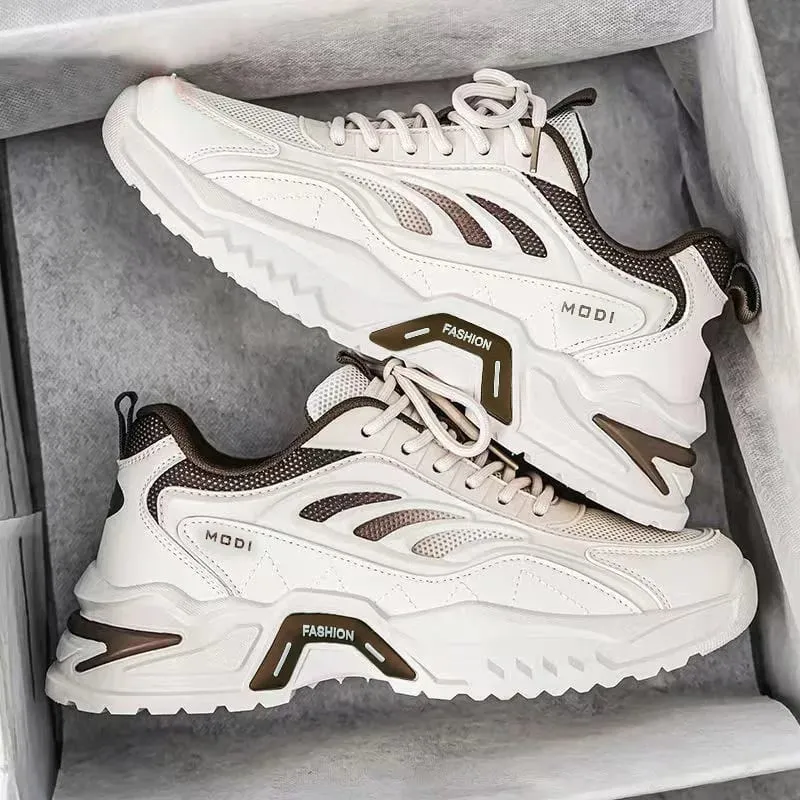 Men Sneakers Spring Summer Breathable Mesh Casual Shoes Platform Chunky Dad Footwear Lace Up Walking Running Shoes — image 8