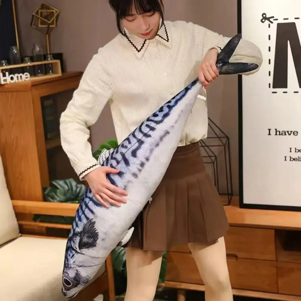 PP Cotton Simulation Sea Fish Stuffed Soft Sea Fish Stuffed Saury Salmon Fish Sleeping Pillow Girls Chrismas Gift — image 5