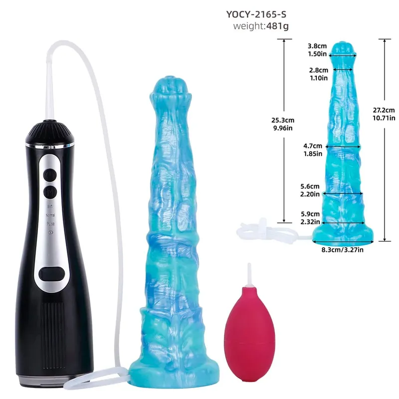 Silicone Electric Squirting Fantasy Dildos με βεντούζα Μασάζ προστάτη εκσπερμάτωσης πέους σεξουαλικά παιχνίδια για γυναίκες άνδρες — image 15