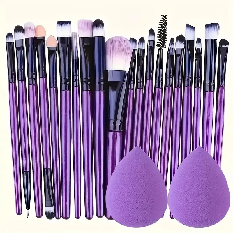 20Pcs Makeup Brushes Set Eyeliner Blending Cheeks Eye Cosmetic Foundation Brush with Makeup Sponge — image 1