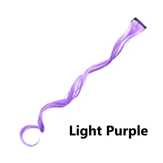 12 Colors Straight Curly Hair Synthetic Hairpieces Clip-In One Piece Pure Color Synthetic Hair Extension Pieces — image 25