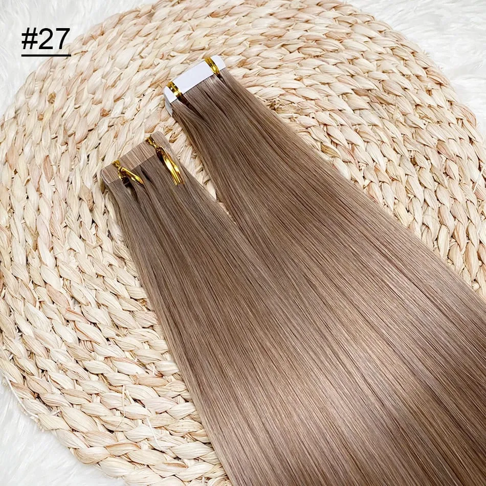 Blonde Seamless Tape in Hair Extensions Human Hair Skin Weft PU Tape on 20 PCS 18'-30' Length Easy Installation Hair Extensions — image 14