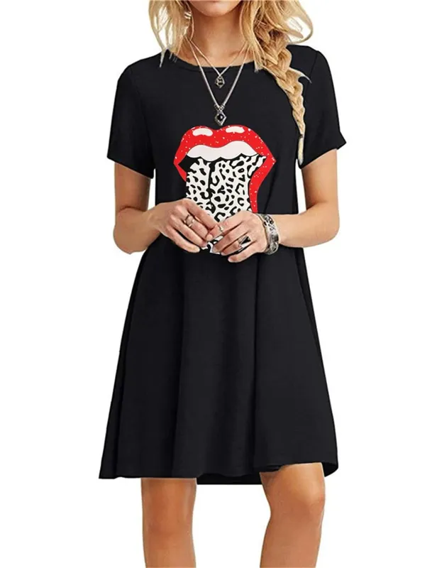 Leopard Pattern Women 3D Print Fashion Dresses Short Sleeve Summer Loose Casual Short Dress Streetwear Ladies Mini Dress — image 7