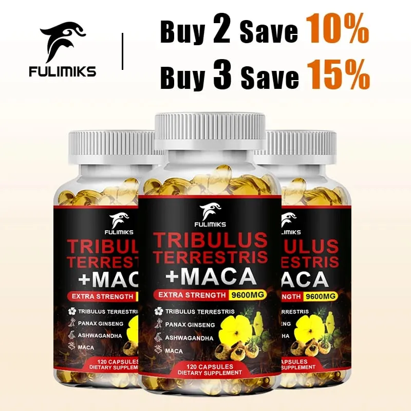 Tribulus Terrestris + Maca Capsules 9600MG with Ginseng & Ashwagandha Supports Energy Stamina & Muscle Performance — image 2