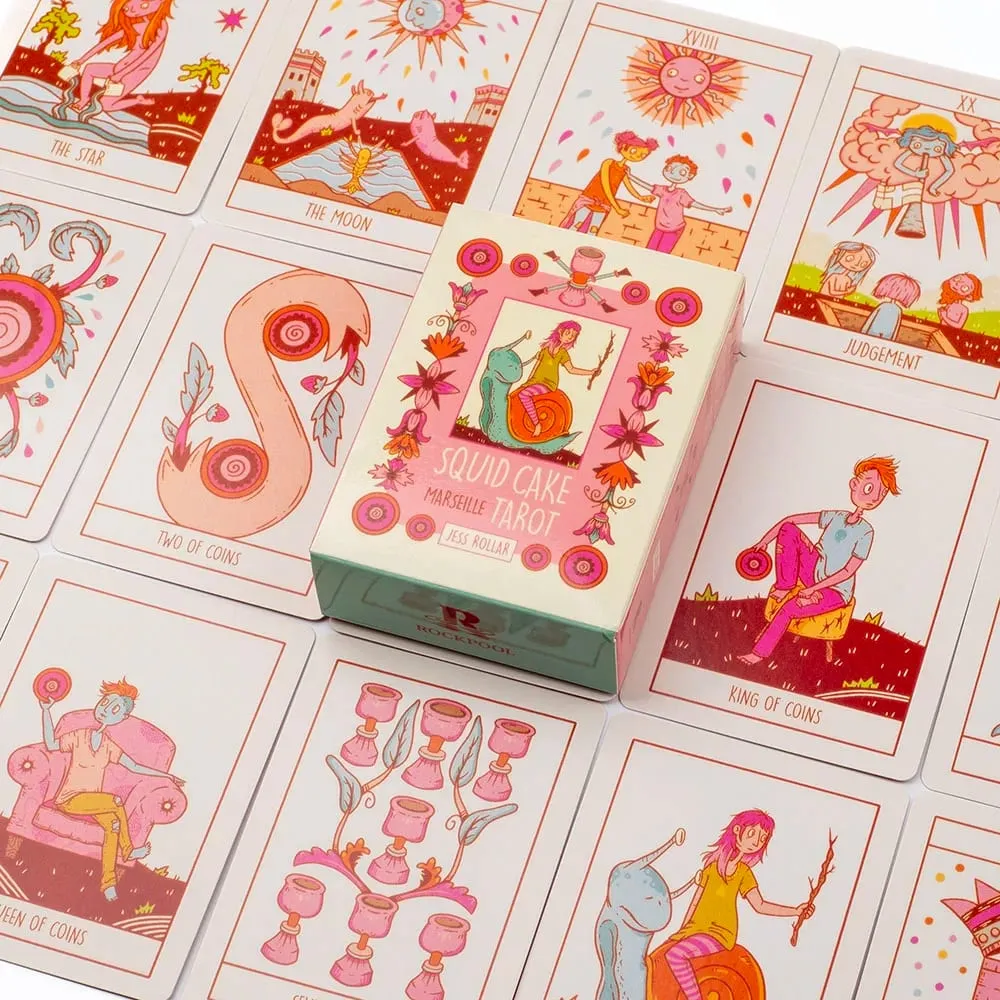 Squid Cake Tarot 78-Card Deck Board Game with Knights Riding Creatures Quirky Faces and a Delicious Color Palette 8.9 x 6.3 cm — image 6