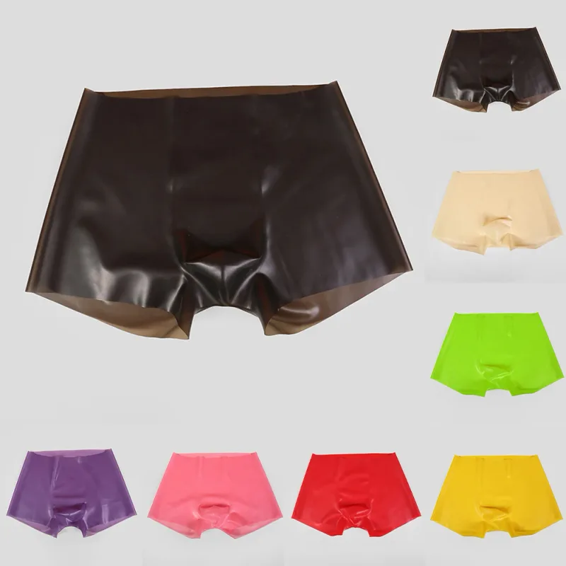 Mens Latex Boxer Briefs Underpants See-Through Rubber Safety Panties Low Waist Seamless Underwear for Sensory Appeal — image 6