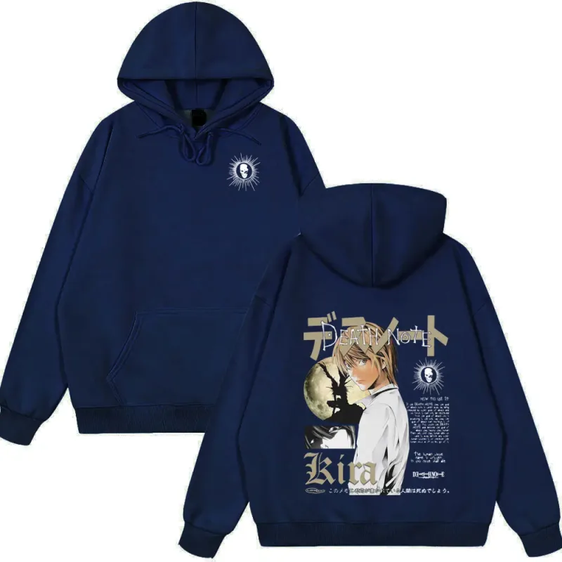 Japan Anime Death Note Yagami Light Tops Men High Quality Cotton Clothes Fashion Hip Hop Couple Hoodies Winter Funny Streetwear — image 4
