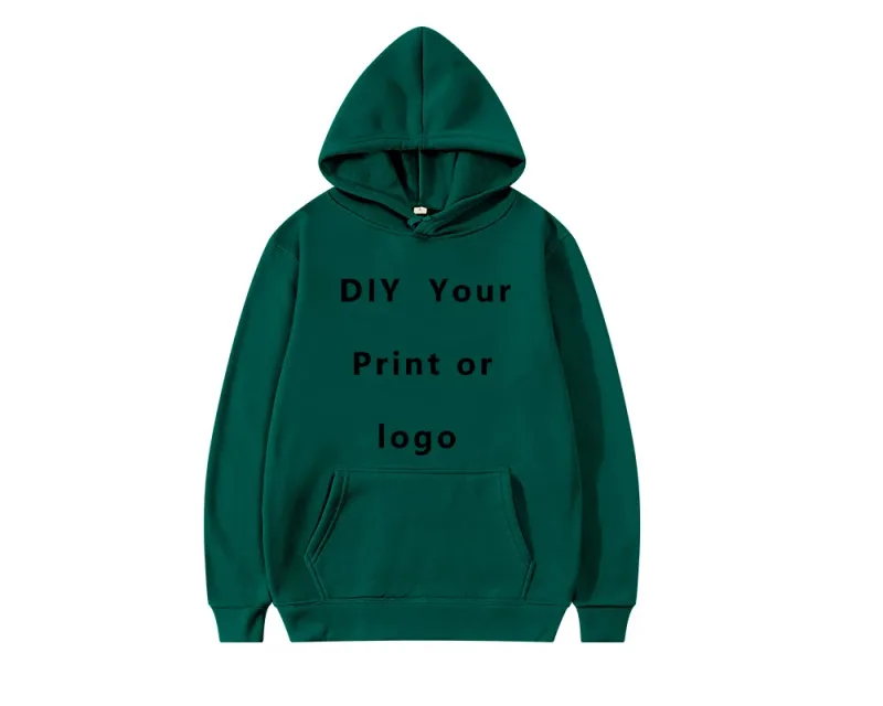 Logo/Gambar Jenama Rekaan Anda Sendiri Disesuaikan Di mana-mana Lelaki Wanita Hoodies DIY Sweatshirt Kasual Hoody Fesyen Baharu — image 14