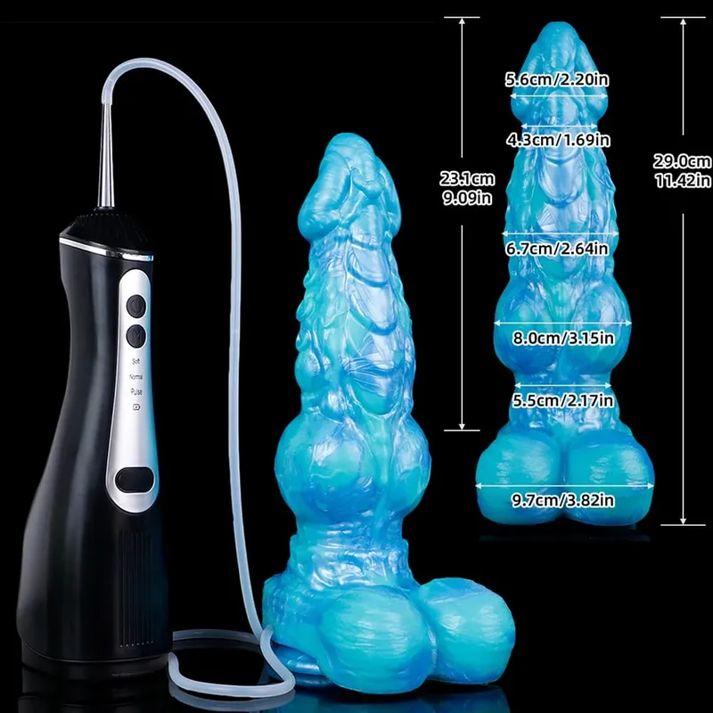 Silicone Electric Squirting Fantasy Dildos με βεντούζα Μασάζ προστάτη εκσπερμάτωσης πέους σεξουαλικά παιχνίδια για γυναίκες άνδρες — image 24