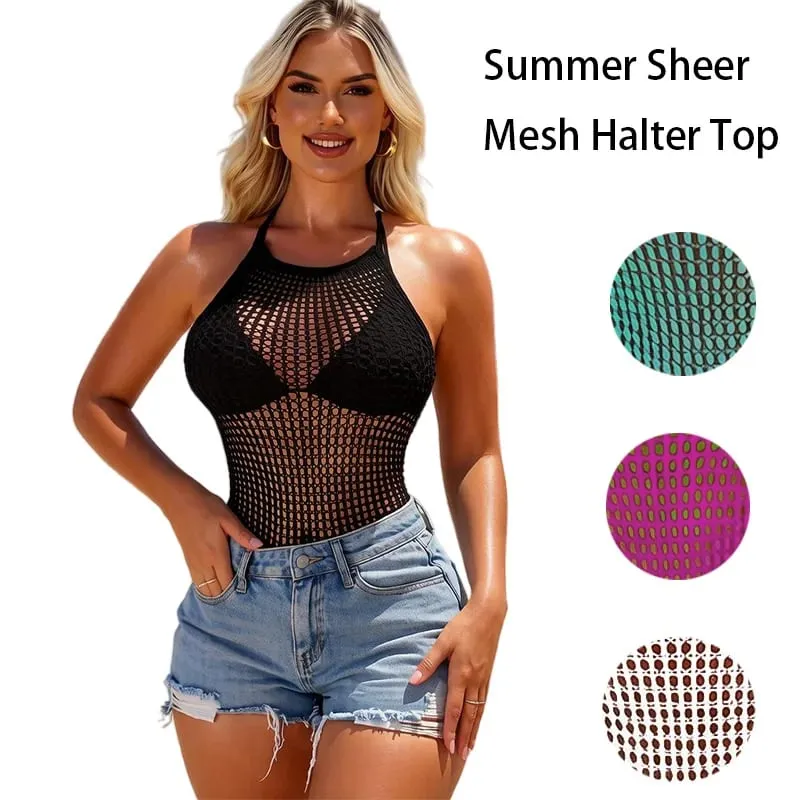 Women Summer Beach Cover Up Hollow Out Beachwear Bodycon Dress Without Underwear Sheer Mesh Fishnet Music festival Swimsuit — image 2