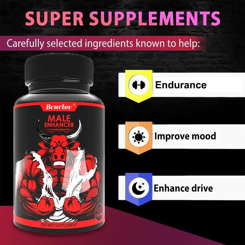 Male Booster Energy Levels Paglaki ng kalamnan Enerhiya at Lakas Supplement Natural Endurance Non-GMO — image 3