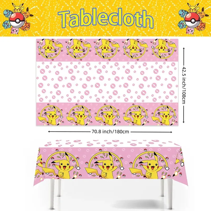 1/10 st Pokemon Duk Födelsedagsdekoration Engångsduk Pikachu Bordsduk Barn Födelsedagspresenter Baby Shower Tillbehör — image 2