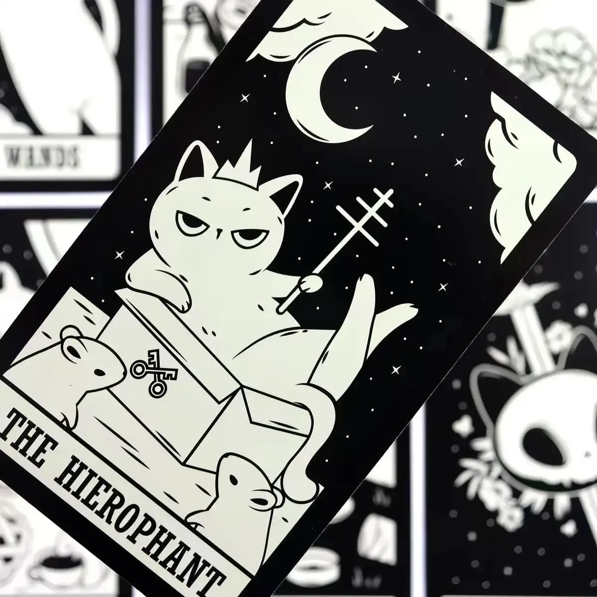 Kitten Tarot Cards 78PCS Black Cat Deck Oracle Divination Witchcraft Cute Animal Tarot For Beginners Spirituality Board Game Gif — image 3