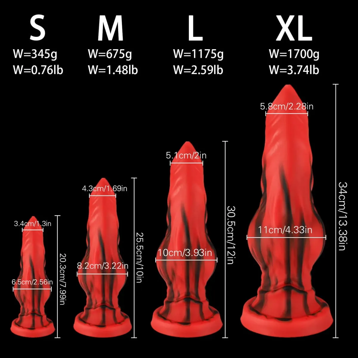 Τεράστια σιλικόνη Fantasy Anal Dildo Anal Plug Προστάτη Σεξ για Άντρες Γυναίκες Big Knot Dog Dildo Βεντούζα βεντούζα πισινό κόκορα Sex Toys18 — image 6