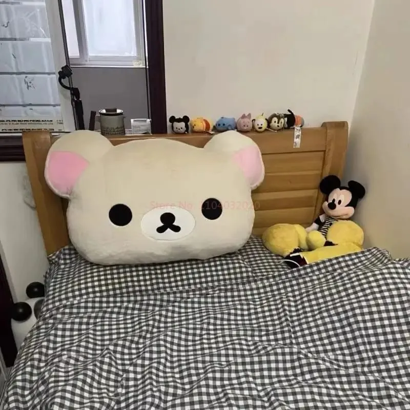44cm Cute Rilakkuma Plush Toy Back Support Detachable Cover Bedside Large Pillow Comforter Washable Sleeping Pillow Gifts — image 6