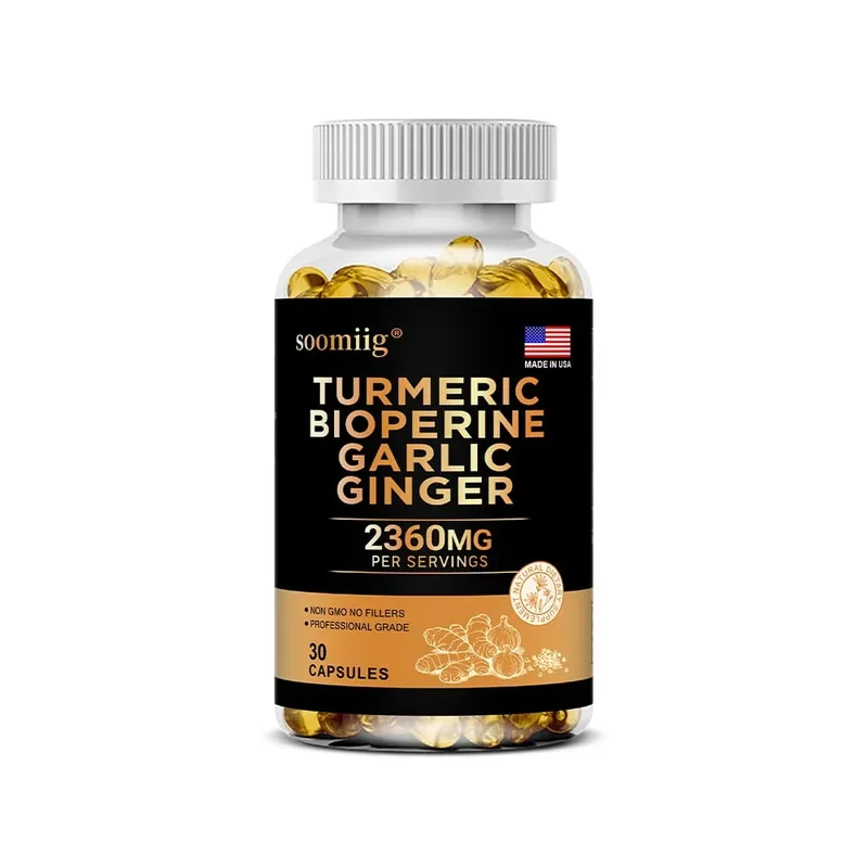 Turmeric Ginger Supplement with Garlic Curcumin Black Pepper Support Joint Health Promote Digestion and Boost Immune Health