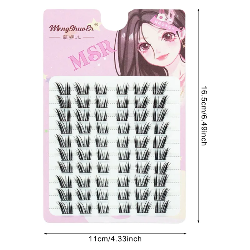 الرموش الصناعية C حليقة طبيعية و Wispy Lash Wisps Manga رموش ذاتية اللصق مثالية للفتيات ليلاً أدوات مكياج العيون