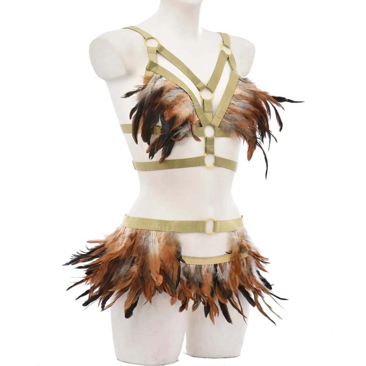 Gótico elástico corpo arnês gaiola sutiã oco ajustar lingerie sexy conjunto punk halloween pena desempenho roupas bondage arnês — image 4
