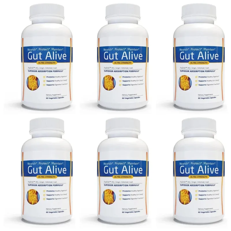 Gut Alive - All Natural Support to Fight IBS Heartburn Acid Indigestion Acid Reflux Bloating & Gas Unique Formulation 60 Count — image 10