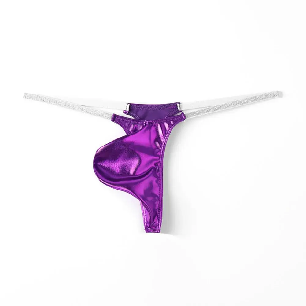 Average Size Mens Underwear Low Waist Shiny T-back Underwear Mini Underwear Mini G-Strings Shiny Fabric All Season Wear — image 7