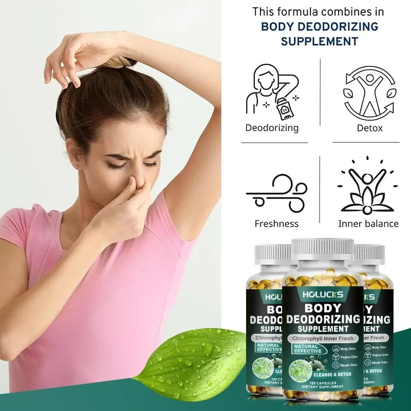Natural Chlorophyll Capsules Supplement Internal Detox Cleanse Body Deodorant Promote Digestive & Skin Wellness — image 2
