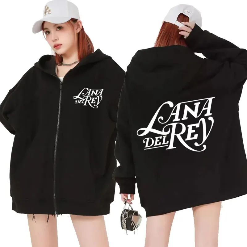 Lana Del Rey Graphic Logo Zipper Hoodie Lalaki Babae Vintage Oversized Zip Up Sweatshirt Fashion Fleece Hoodies Jackets Streetwear — image 1